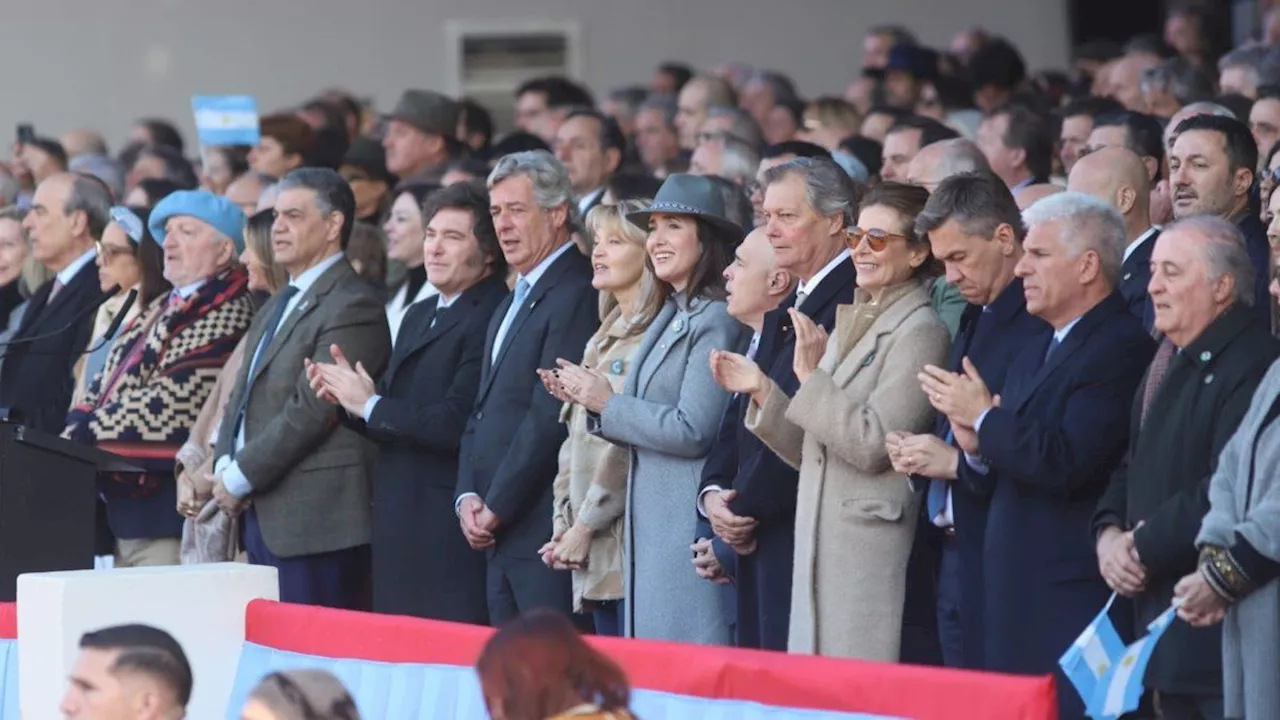 El tenso saludo entre Javier Milei y Victoria Villarruel en el palco de La Rural