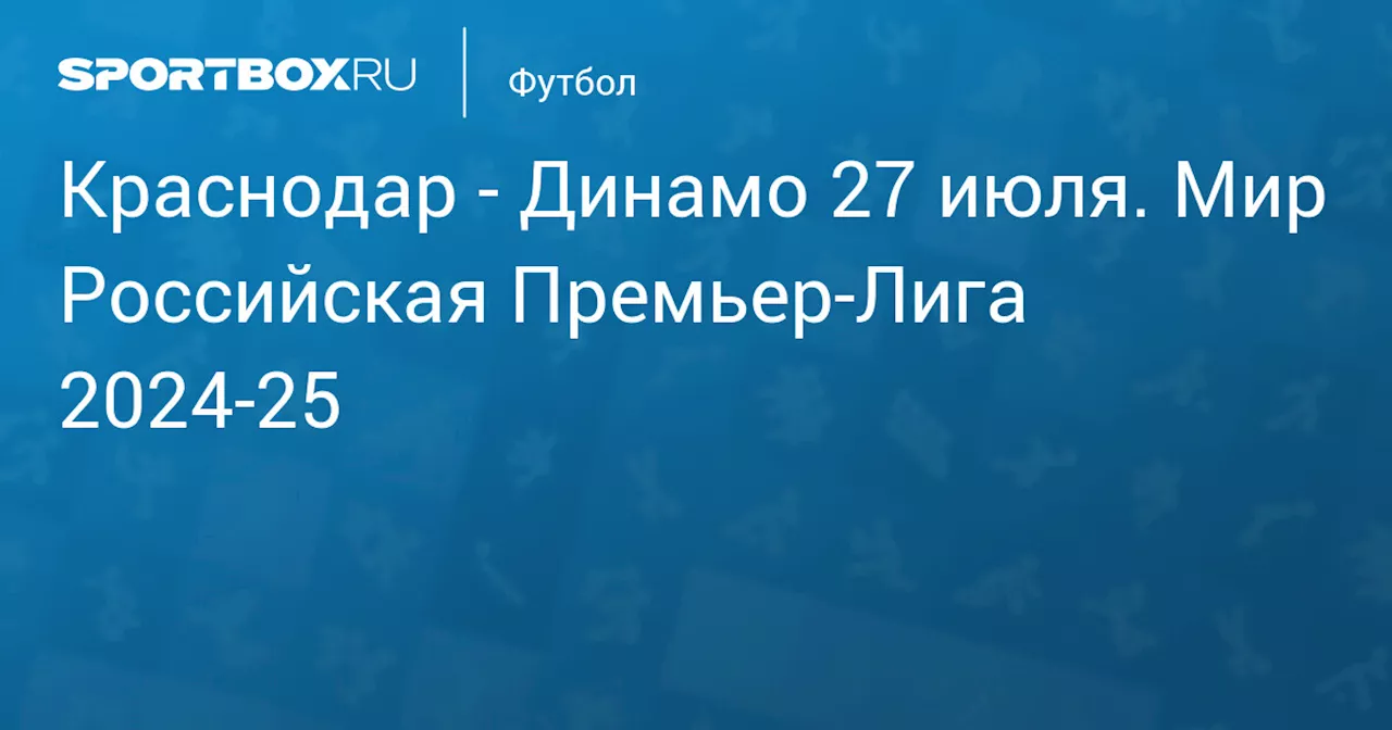 Динамо 28 июля. Мир Российская Премьер-Лига 2024-25. Протокол матча