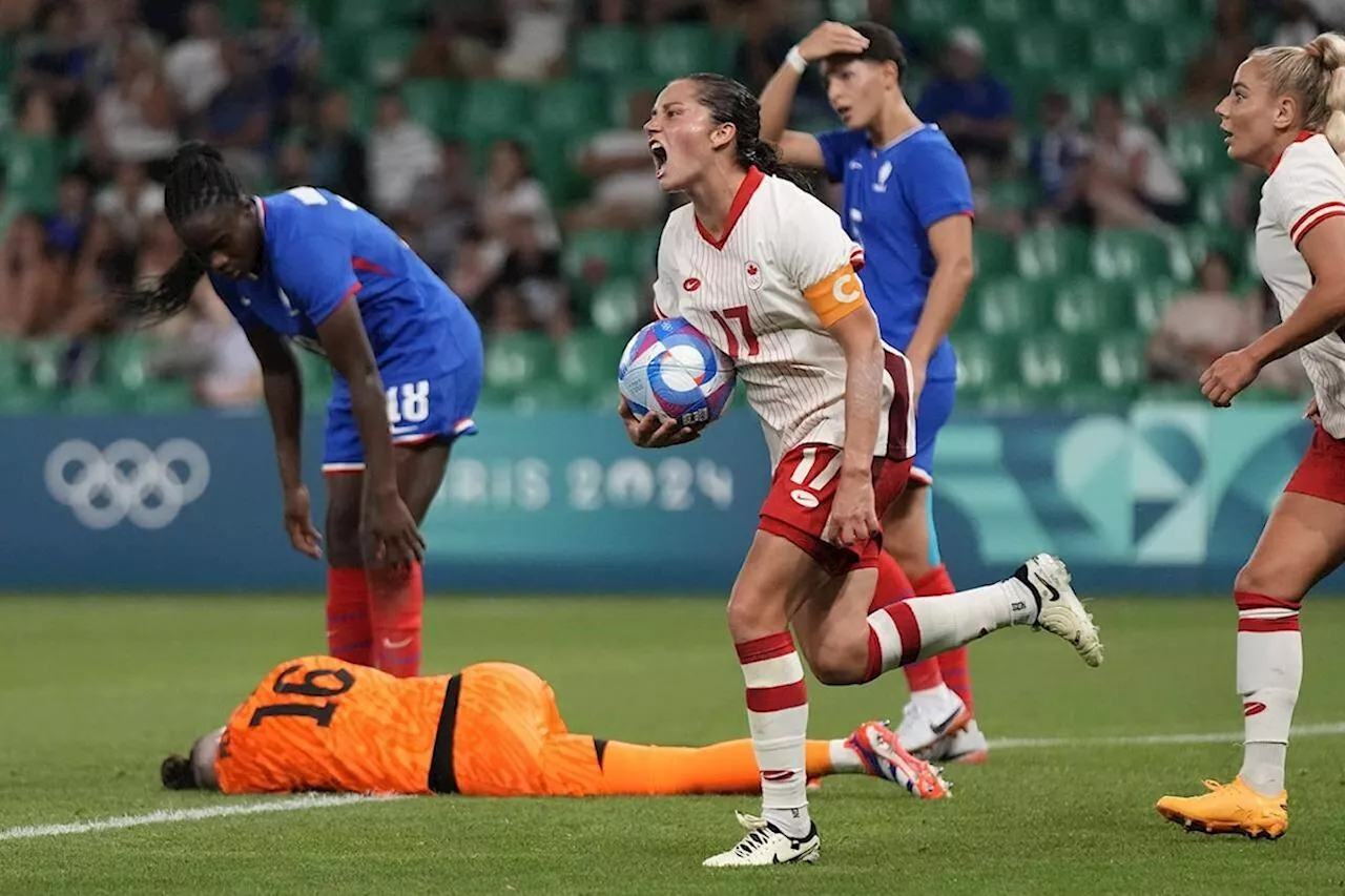 Gilles scores late winner as Canadian women beat France 2-1 in Olympic soccer