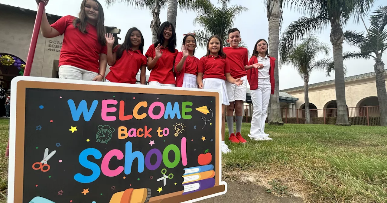 Ocean View Hills Elementary students celebrate first day back at school