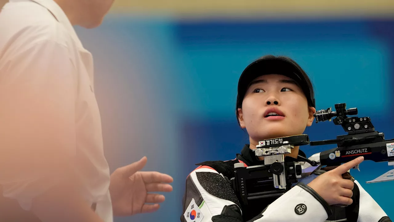 China wins the first gold medal of the 2024 Olympics in mixed team air rifle shooting