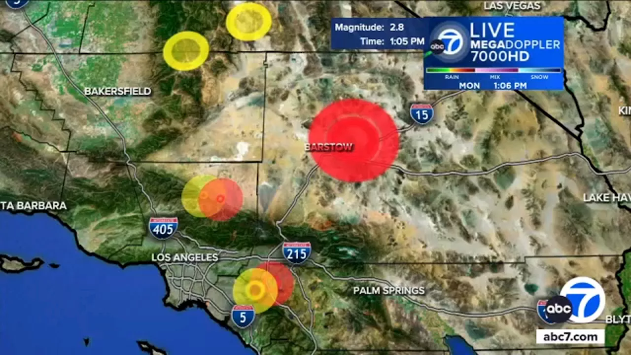 4.9 magnitude earthquake hits Barstow area, rattling large swath of SoCal, USGS says