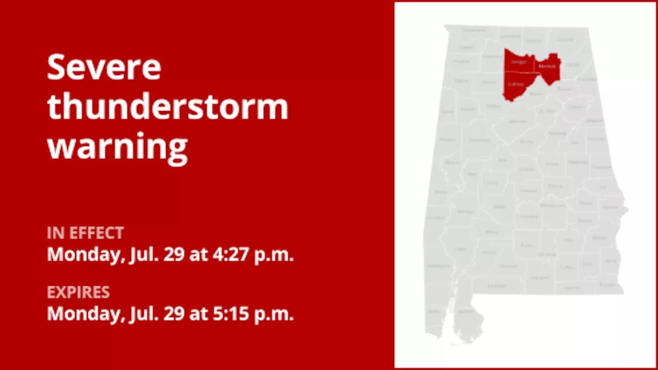 Prepare for damaging winds and quarter-sized hail with thunderstorms in North Alabama Monday