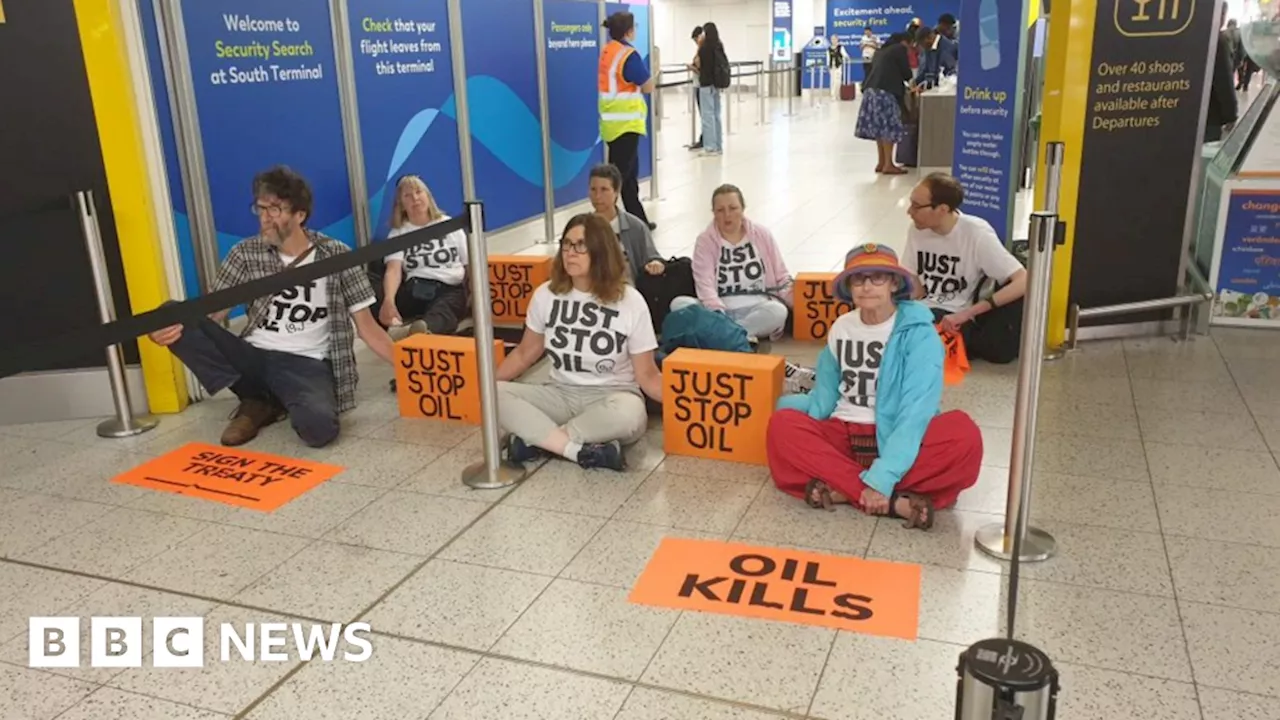 Just Stop Oil: Gatwick departure gates targeted by climate protesters