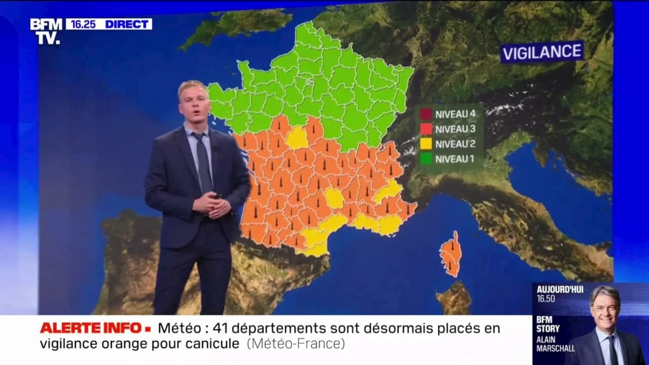 Canicule: 41 départements placés en vigilance orange par Météo-France