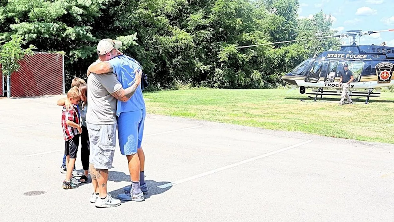 Trooper, father of two shot in Lancaster flown back home to recover safely with family