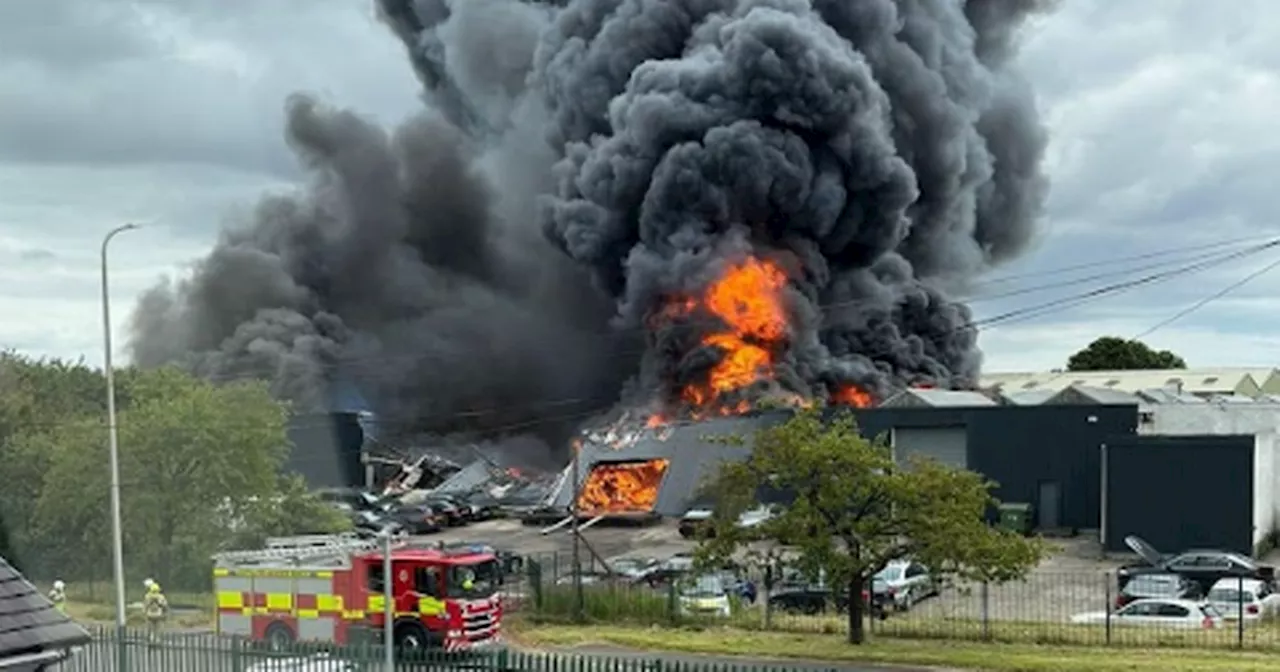 Huge fire breaks out at Scots industrial estate