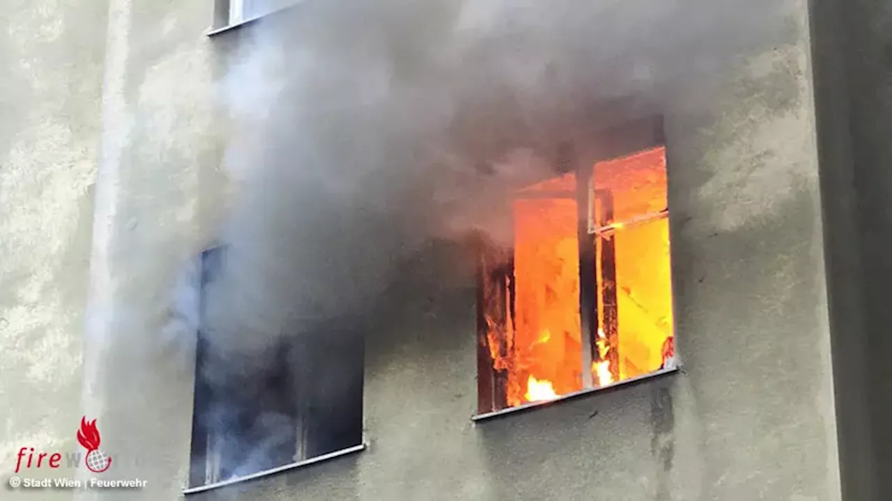 Wien: Personenrettungen bei offenem Wohnungsbrand in Wien-Meidling