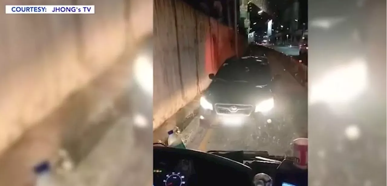 SUV 'from gimmick' counterflows on EDSA busway