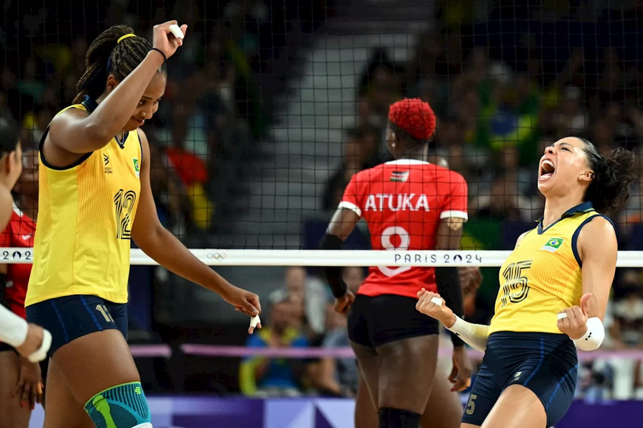 Olimpíadas-2024: Brasil despacha Quênia sem perder sets na estreia do vôlei feminino