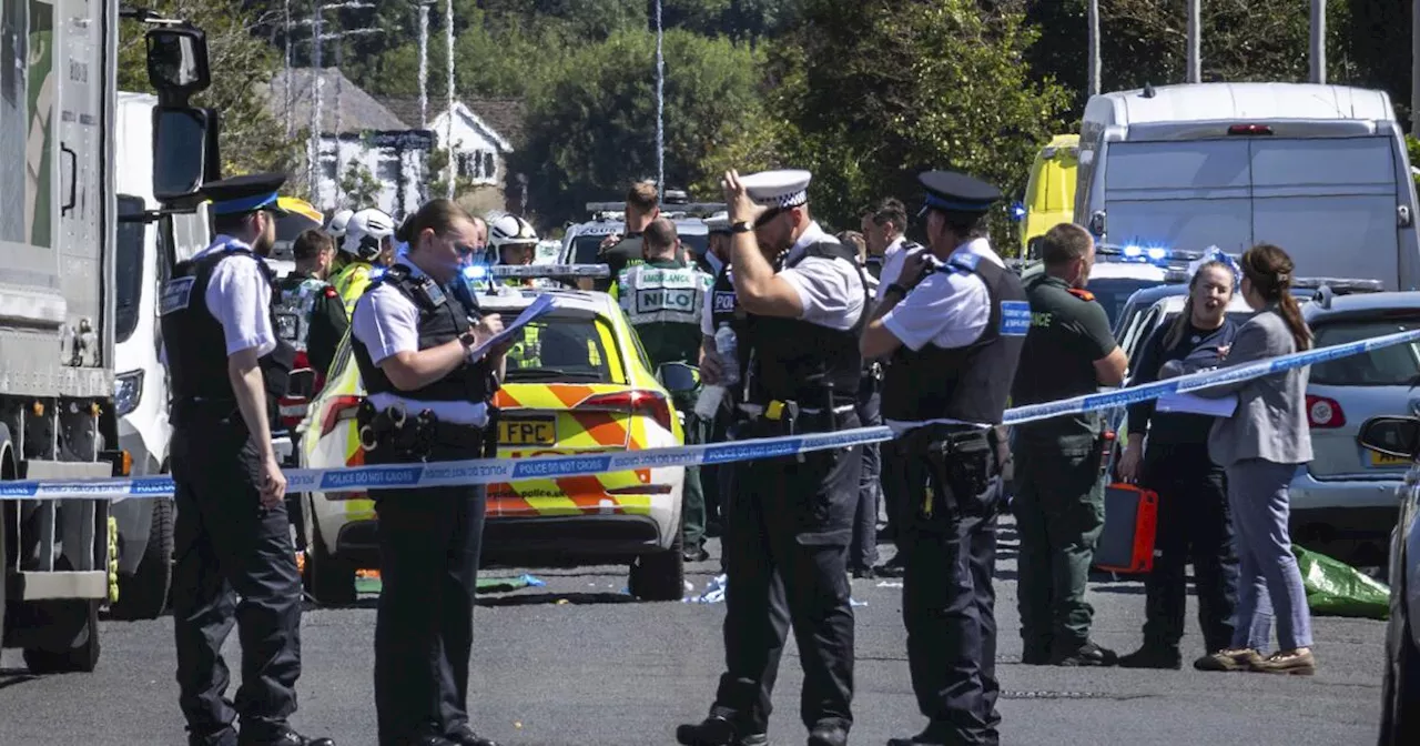 Bloodied children flee a stabbing attack in England; suspect arrested