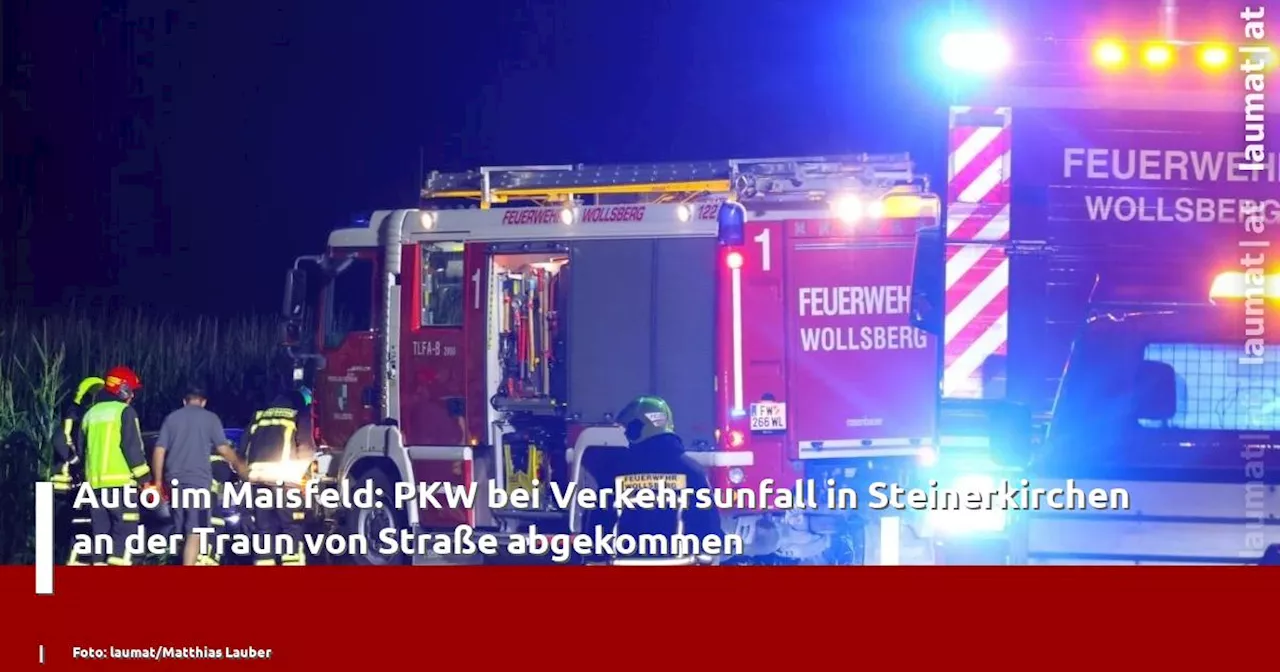 Auto im Maisfeld: PKW bei Verkehrsunfall in Steinerkirchen an der Traun von Straße abgekommen