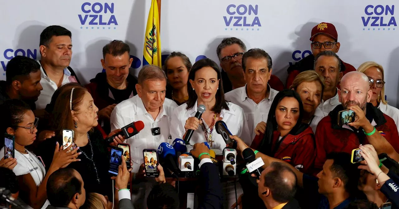 María Corina Machado desconoce el triunfo de Maduro y dice que ganó Edmundo González