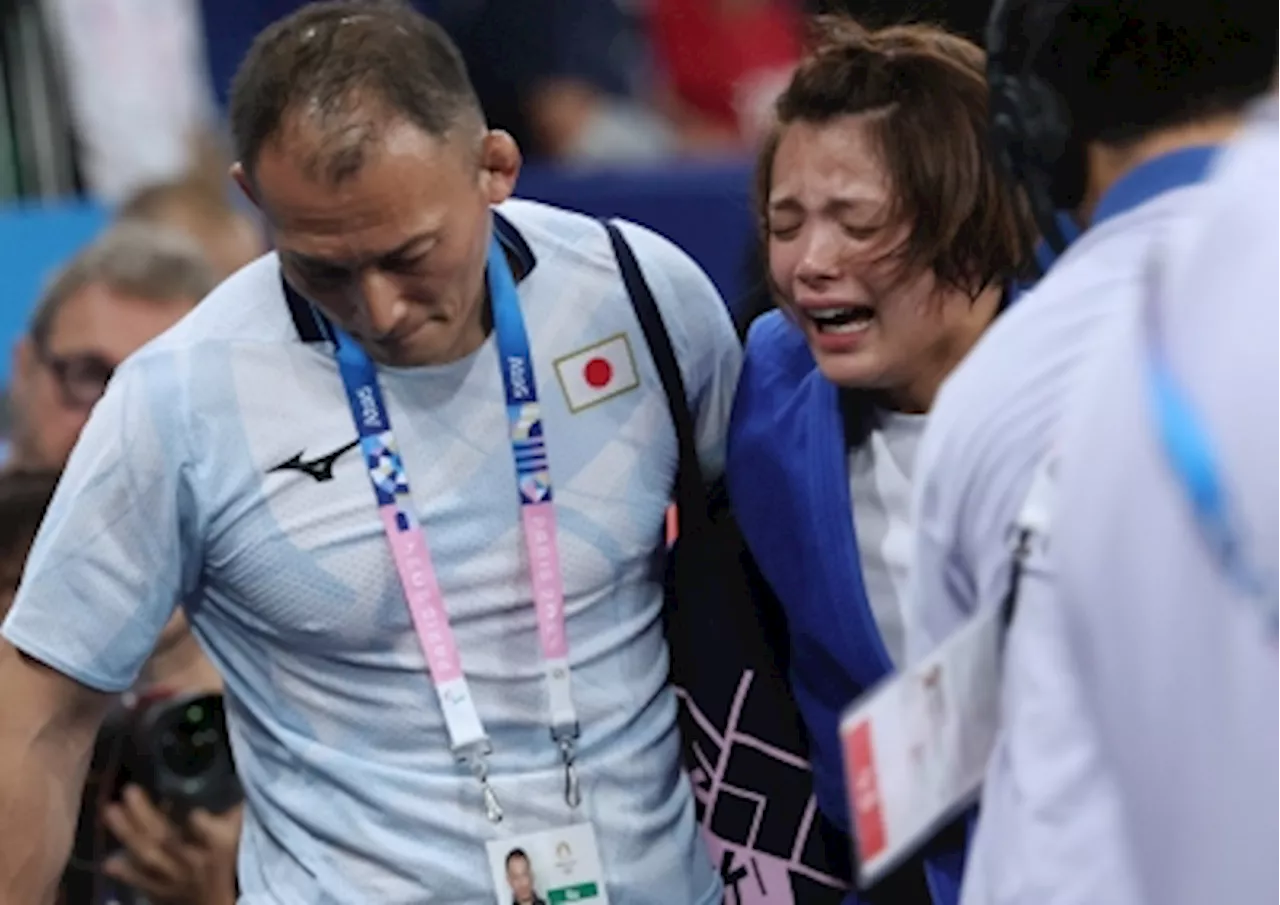 Japan’s judo champ Abe leaves mat in tears after shock early exit at Paris Olympics