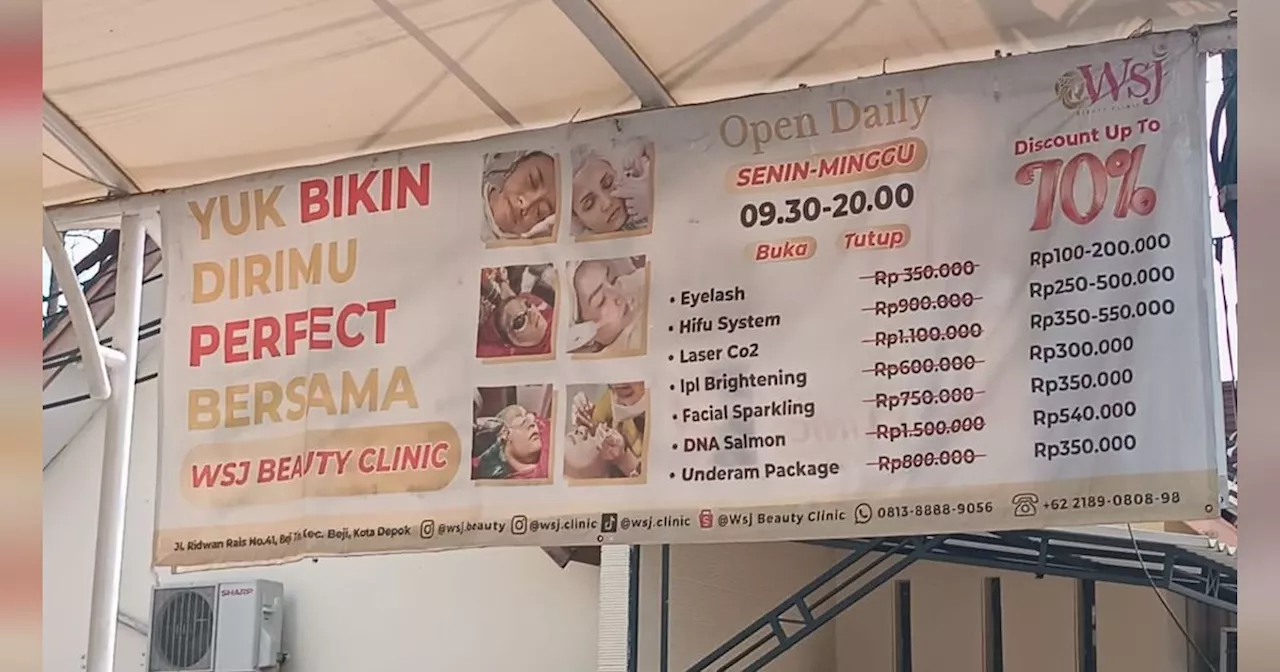 Klinik Kecantikan WSJ Depok Buka Suara, Jelaskan Kronologi Selebgram Ella Nanda Meninggal Usai Sedot Lemak