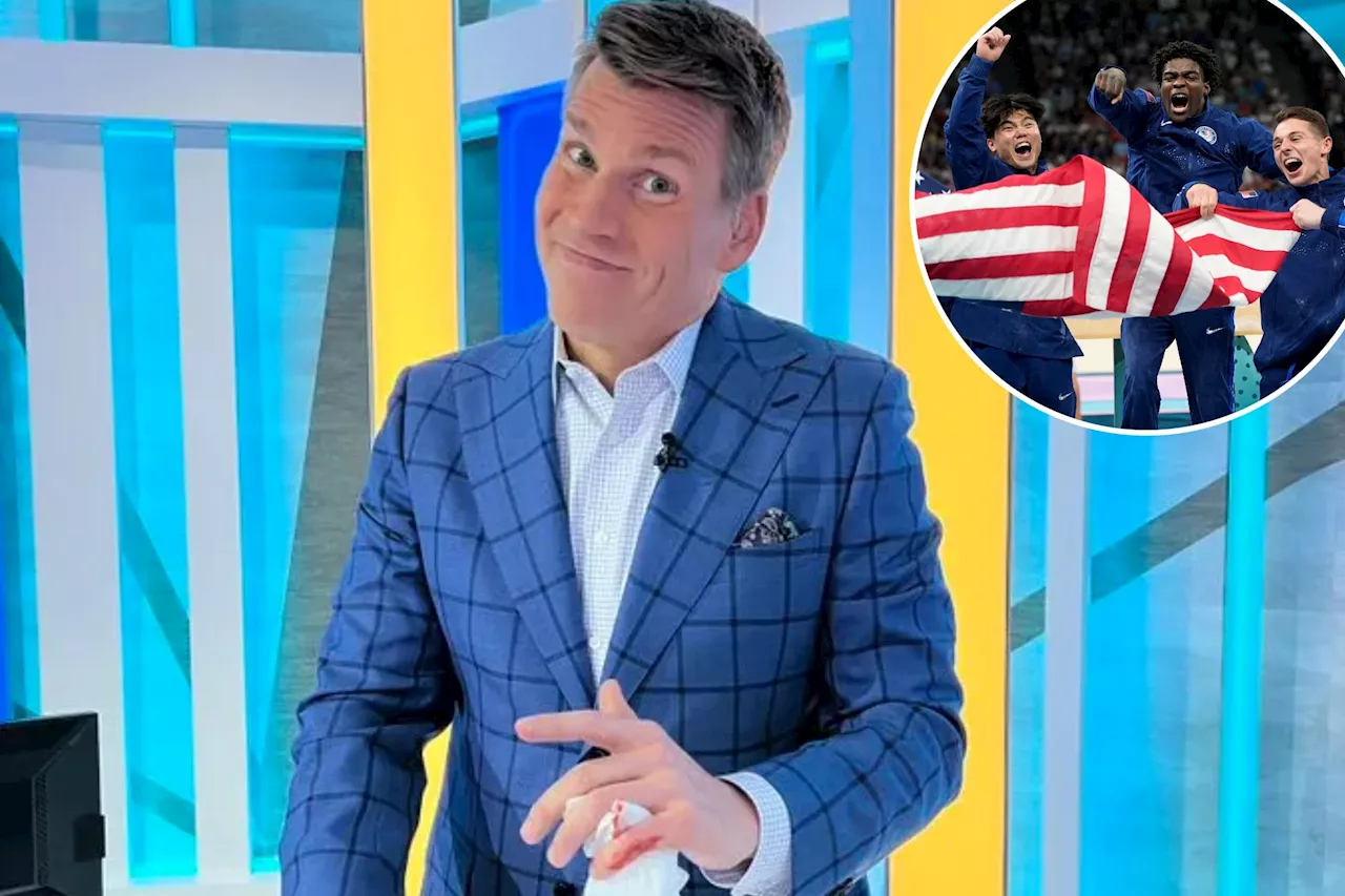 Scott Hanson bloodies himself rooting on Team USA gymnastics on NBC 'Gold Zone'