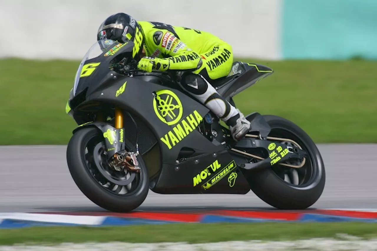 Sepang-Test: Valentino Rossi 2007 mit Pelzstiefeln