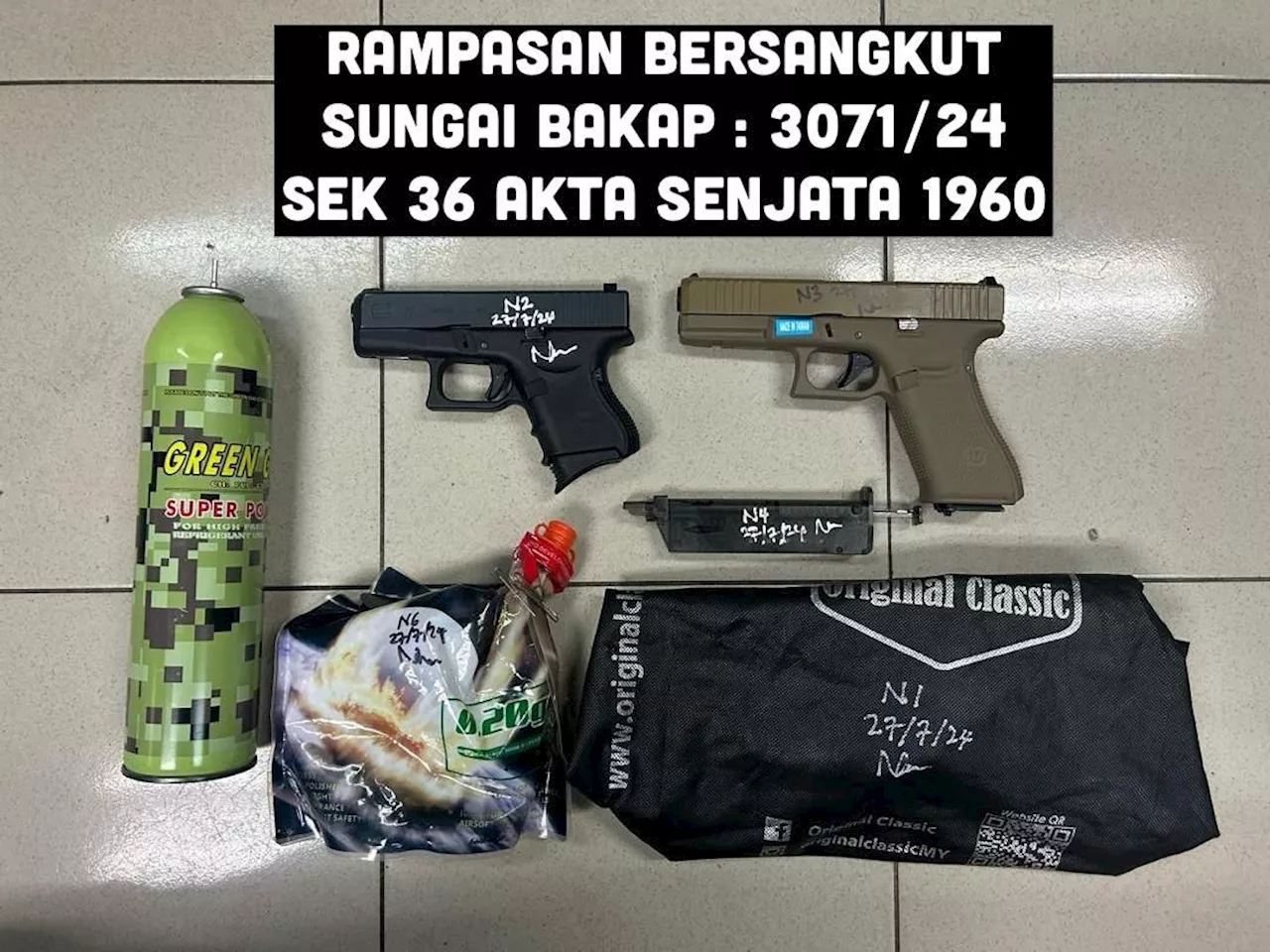Penang cops nab four for fighting, seize Glock and airguns from one suspect