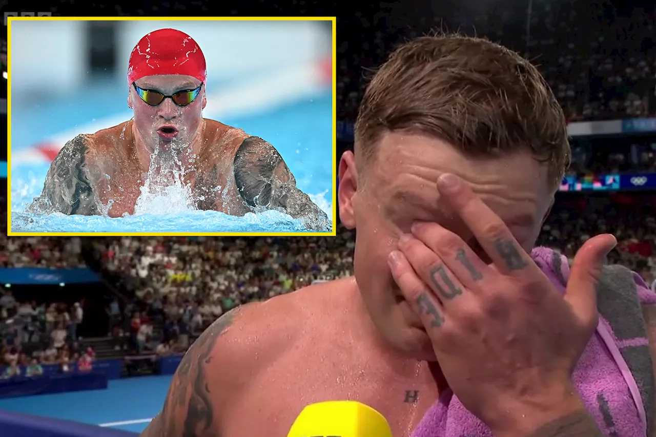 – Adam Peaty sheds ‘happy tears’ in emotional interview after claiming sixth Olympic med...