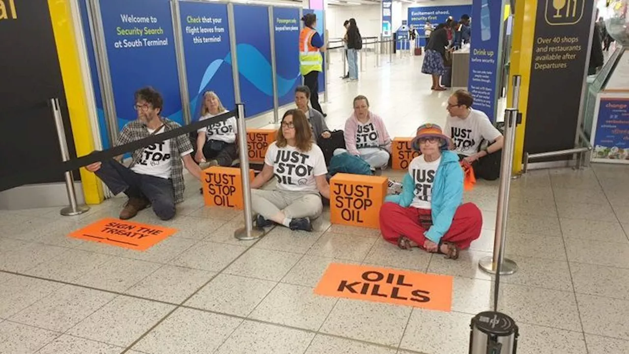 Just Stop Oil protesters arrested after blocking gates at Gatwick airport