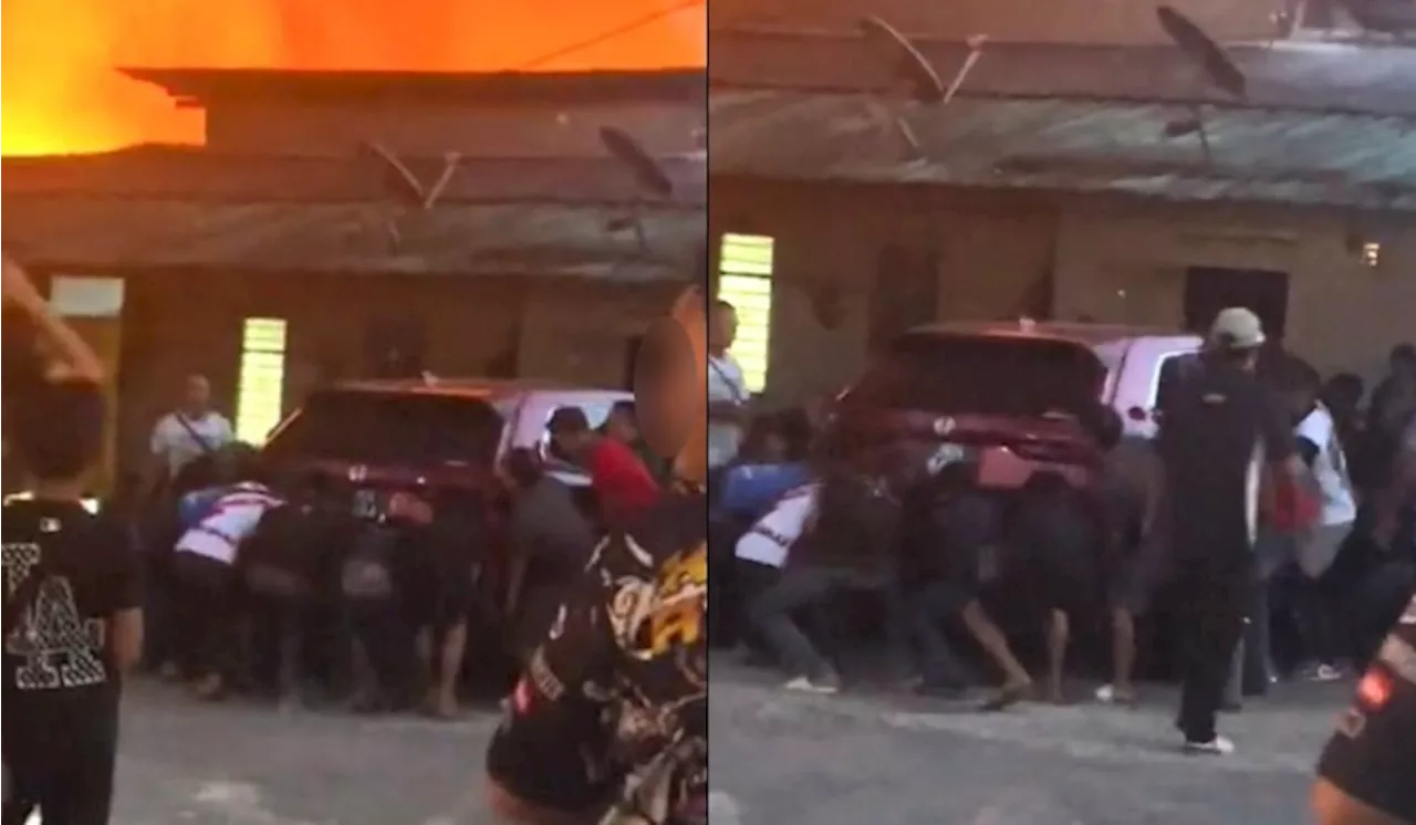 Tindakan Orang Ramai Cuba Alih Kereta Jiran Waktu Kebakaran Raih Pujian