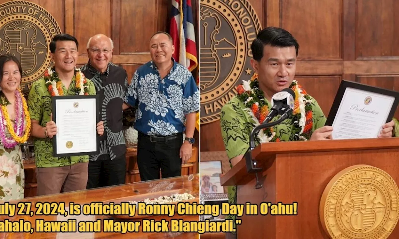 Hawaiian Island Declared July 27, 2024, as 'Ronny Chieng Day' to Honour the Malaysian Comedian