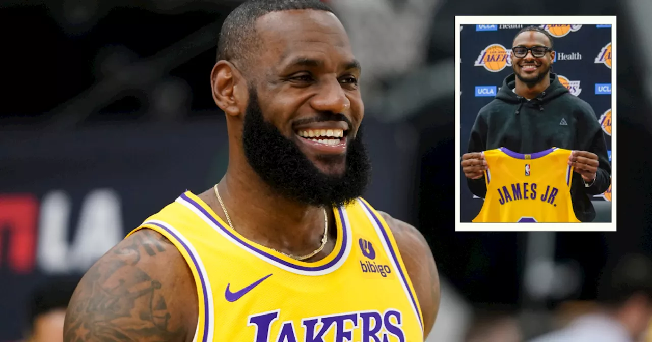 NBA great LeBron James re-signs with Los Angeles Lakers after team drafts his son Bronny