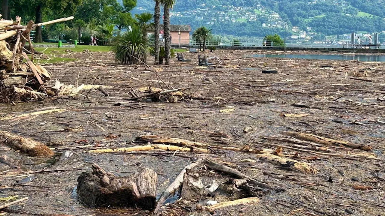 Massive Aufräumarbeiten am Lago Maggiore nach Unwettern