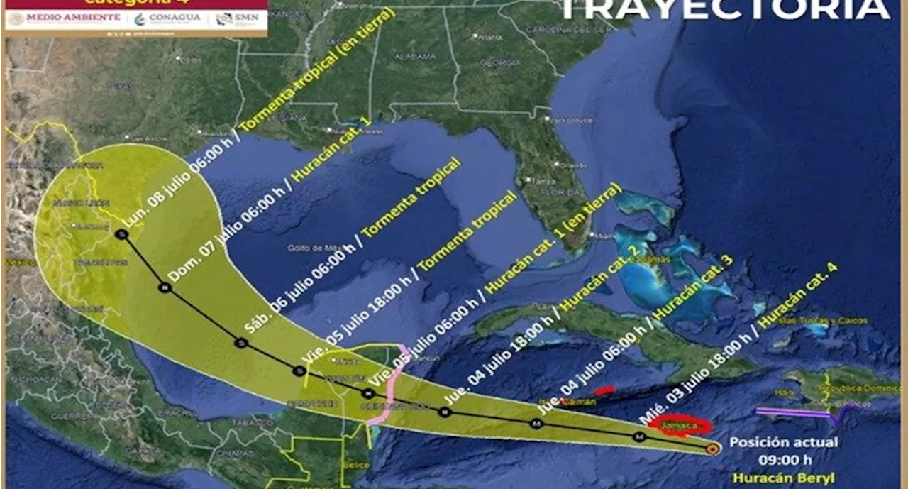 Huracán Beryl: Quintana Roo entra en Alerta Amarilla; peligro moderado ante el acercamiento del ciclón