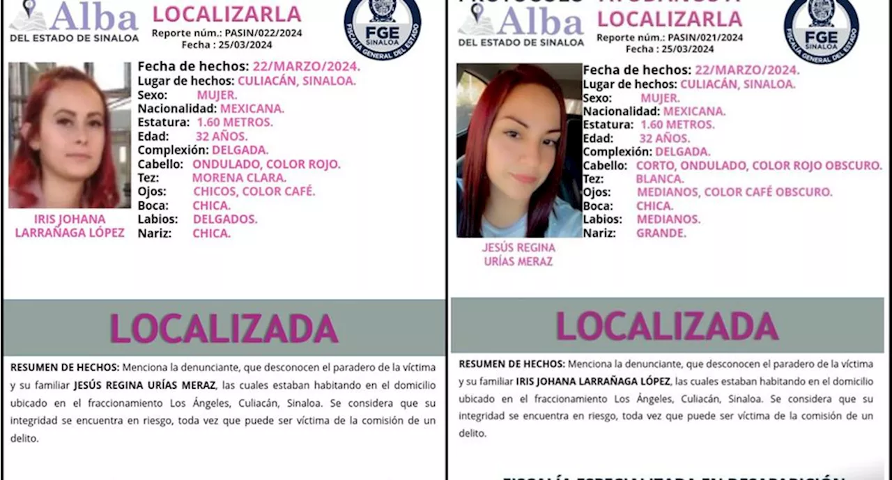 Localizan con vida a dos mujeres que fueron “levantadas” en marzo en Culiacán, Sinaloa