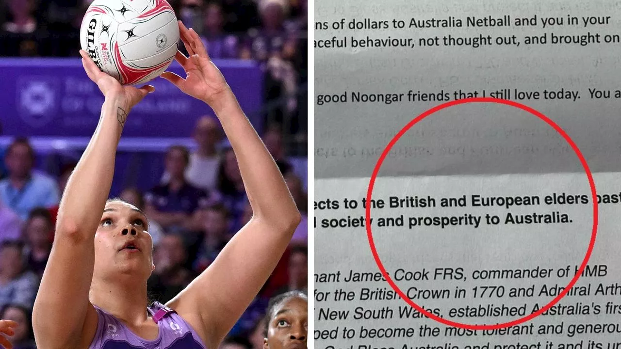 Indigenous netball star shares ‘disgusting’ letter after sponsorship controversy