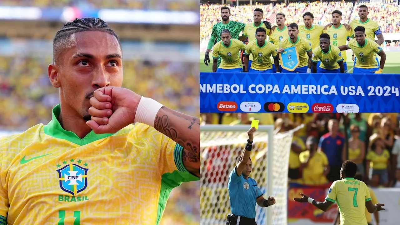 Rapor Pemain Brasil Vs Kolombia: Raphinha Jadi Penyelamat, Tapi Vinicius Junior Akan Absen Di Perempat-Final Copa America 2024