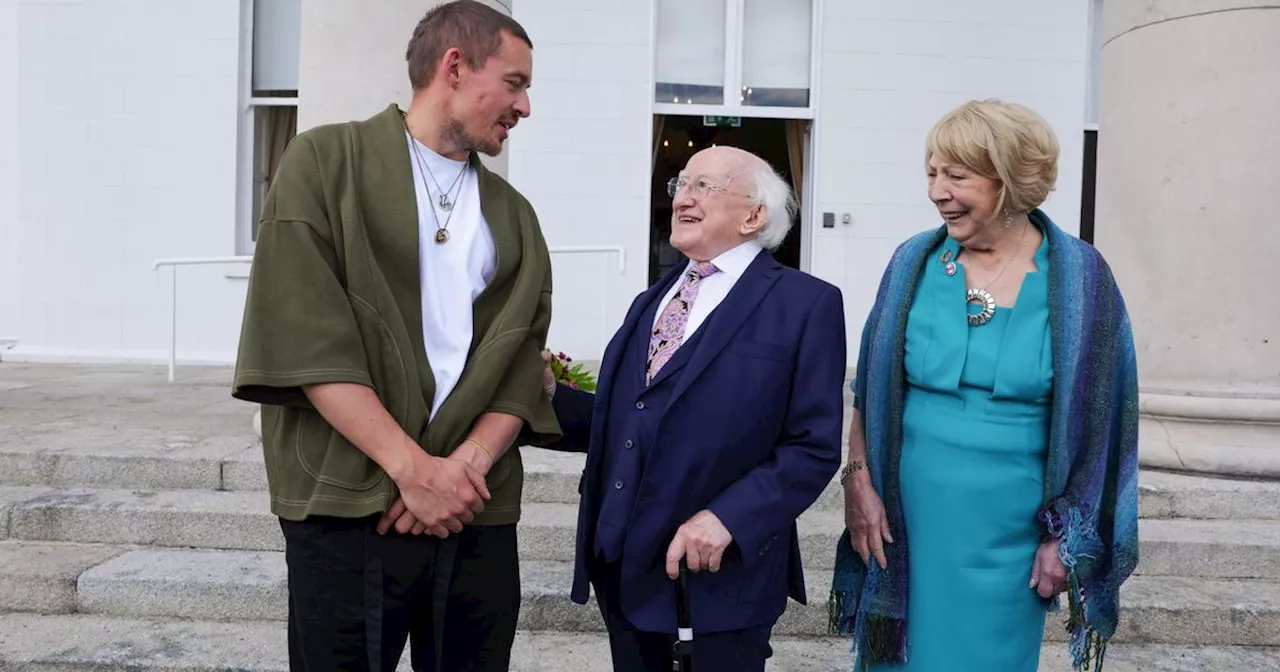 President Michael D Higgins hosts Dermot Kennedy and Gavin James at Garden Party