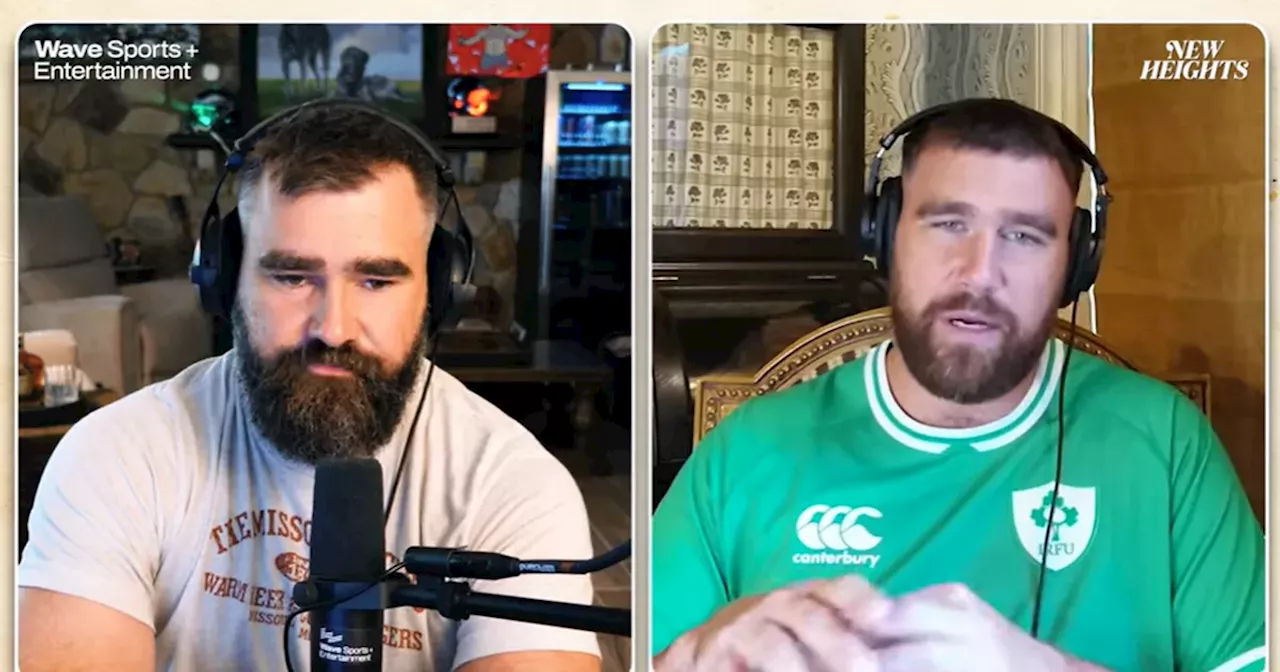 Taylor Swift's boyfriend Travis Kelce dons Ireland rugby jersey and chats GAA