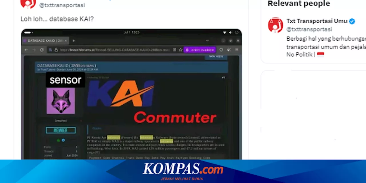 Data KAI Commuter Diduga Bocor dan Dijual, KCI: Peretasan Menggunakan Akun Pegawai