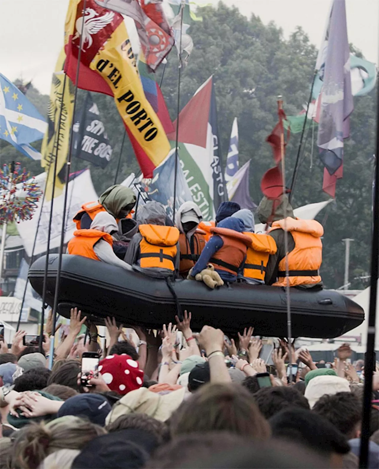 Banksy claps back at UK official for missing the point of his Glastonbury boat