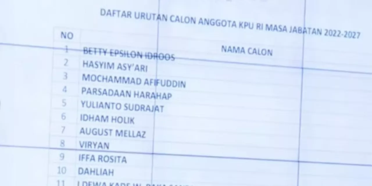 Ini Mekanisme dan Nama Cadangan Komisioner KPU Pengganti Hasyim