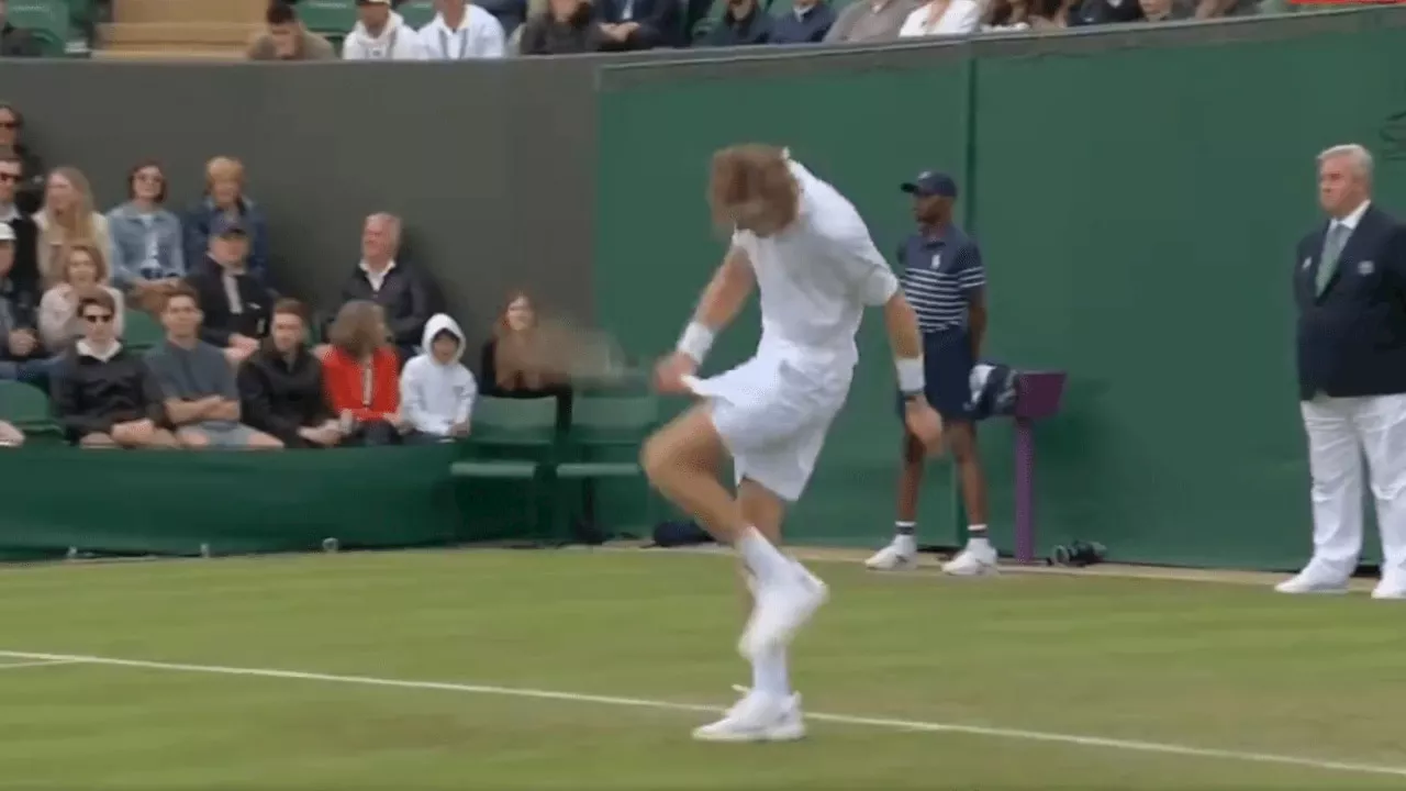 Fans stunned by tennis star’s wild outburst in shock first round Wimbledon defeat