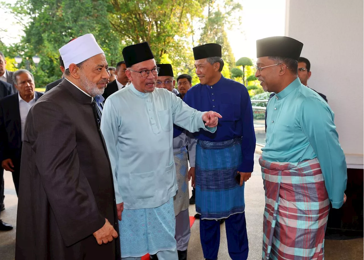 Anwar receives courtesy call from Grand Imam of Al-Azhar at Seri Perdana