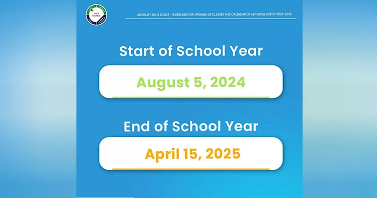 Guidelines, calendar for SY 2024-2025 out