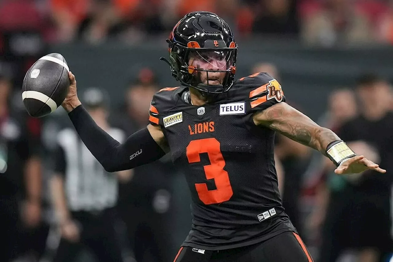 B.C. Lions QB Vernon Adams Jr. named CFL’s top offensive player for June