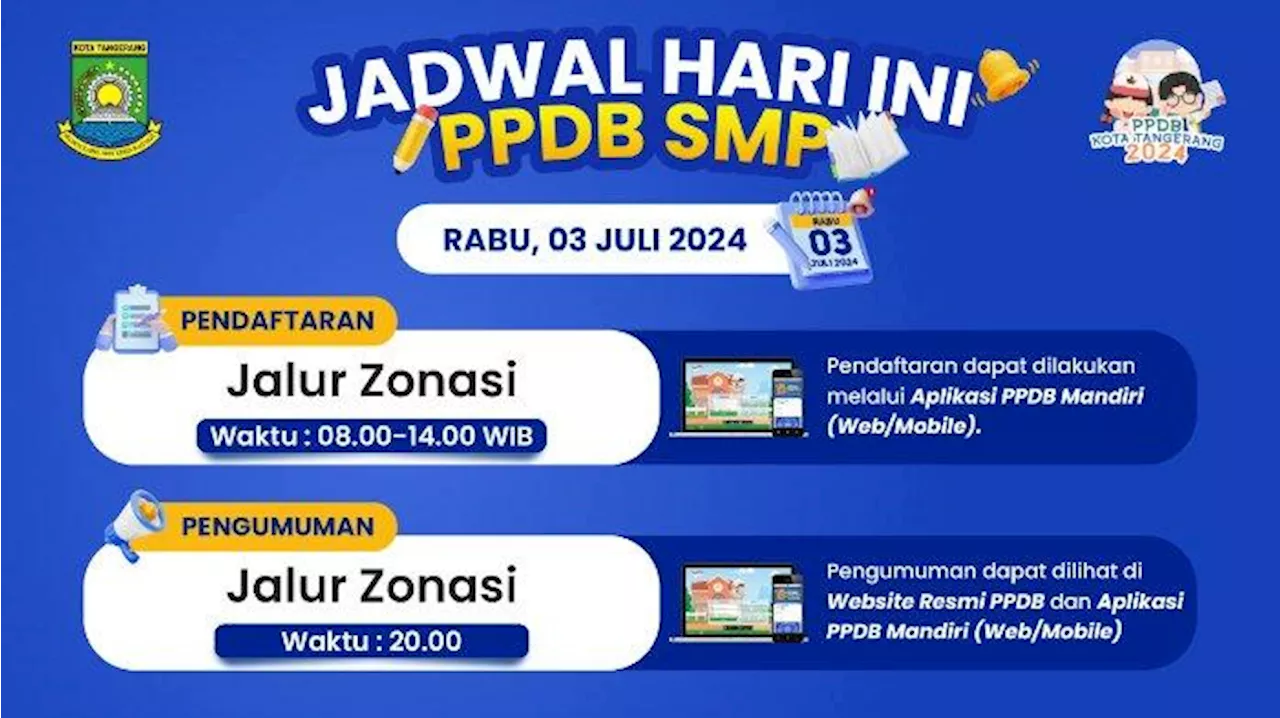 Cara Cek Pengumuman Hasil PPDB SMP Kota Tangerang 2024 Jalur Zonasi di Ppdb.tangerangkota.go.id