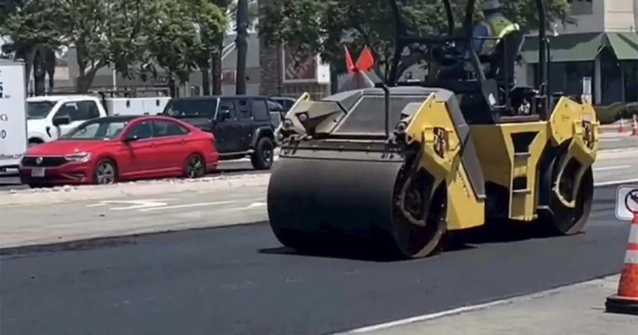 Four weeks of pavement repairs underway on busy Balboa Avenue in Kearny Mesa