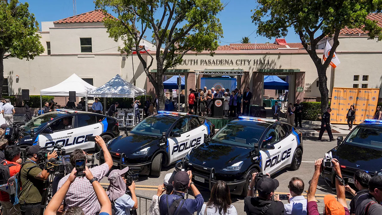 South Pasadena unveils nation's first all electric vehicle police fleet