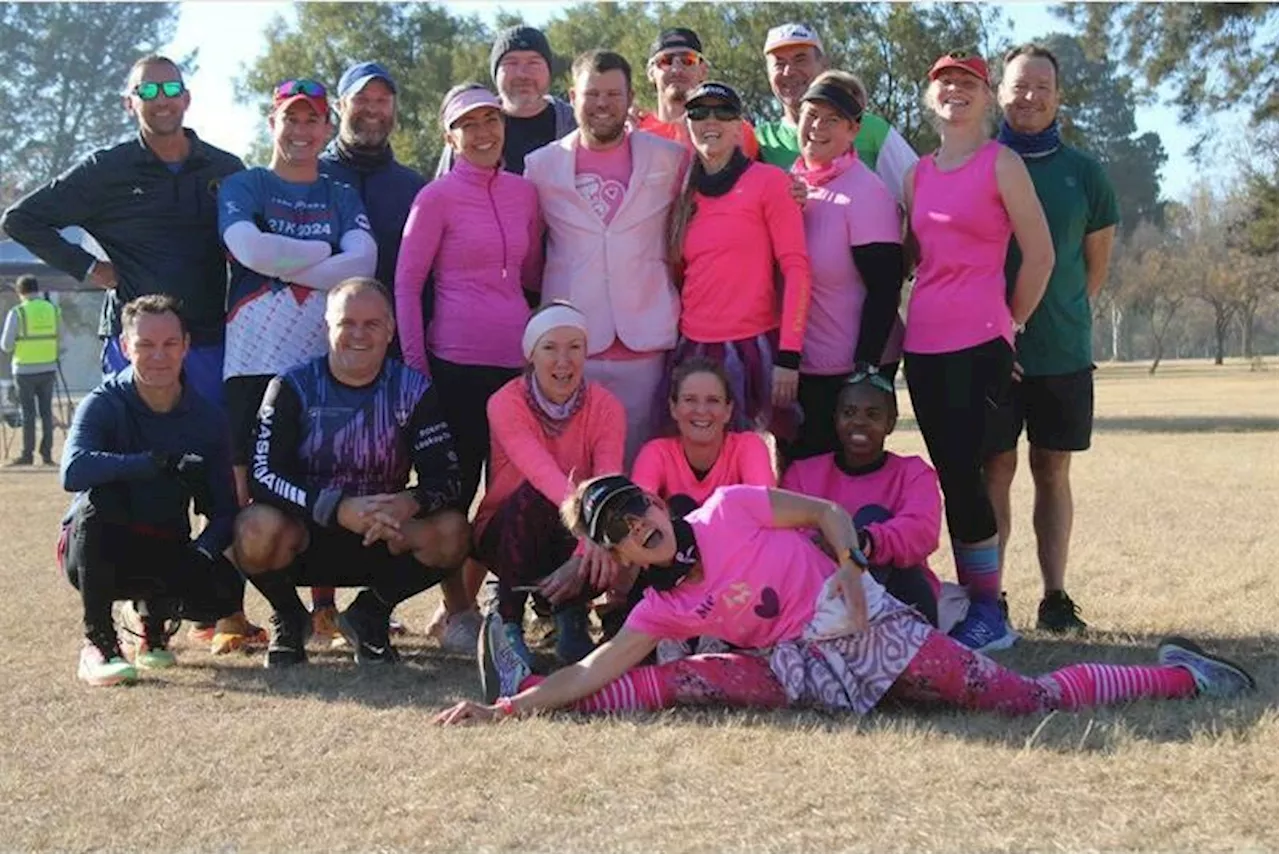 Lees trades running gear for pink suit in aid of cancer