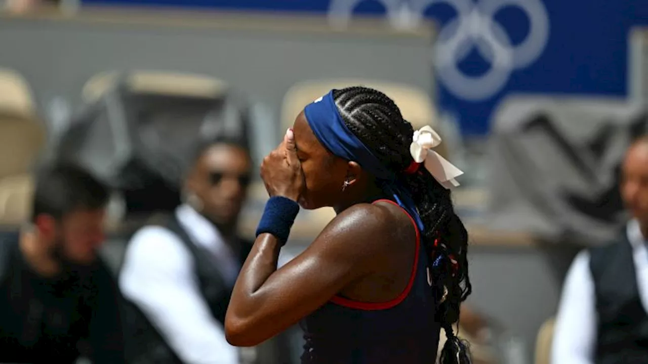 Tearful Coco Gauff exits Paris Olympics singles competition after controversial umpire call