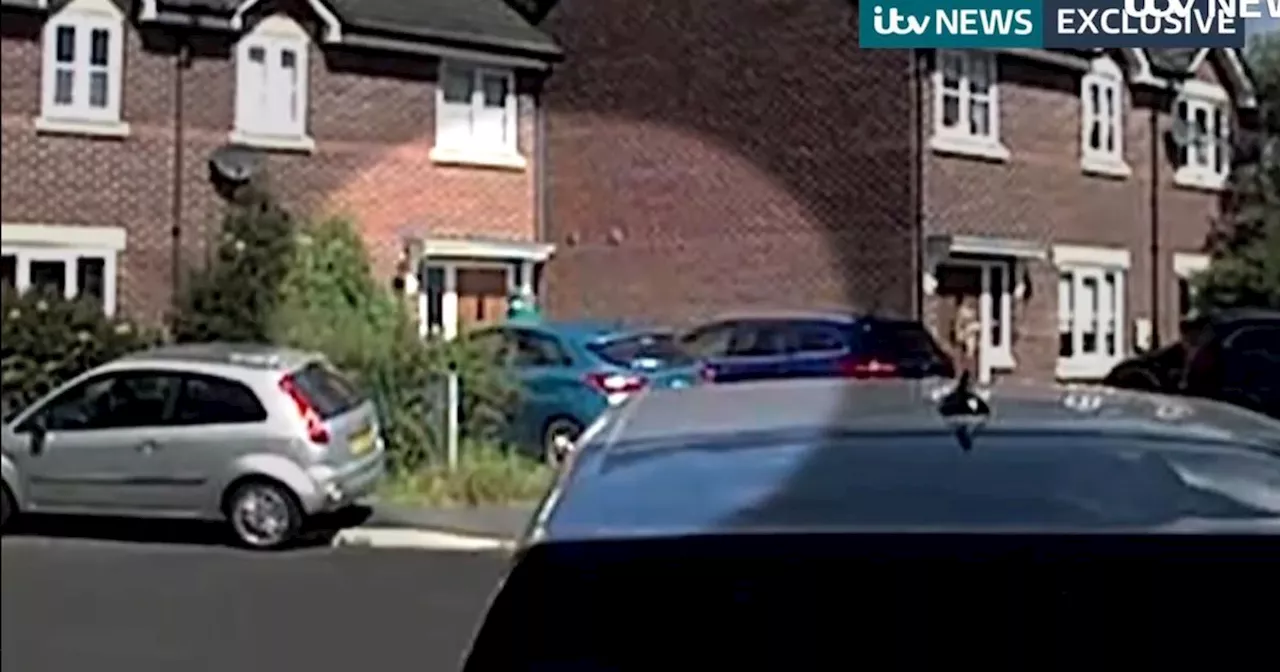 Chilling moment masked man seen pacing at Southport home before mass stabbing