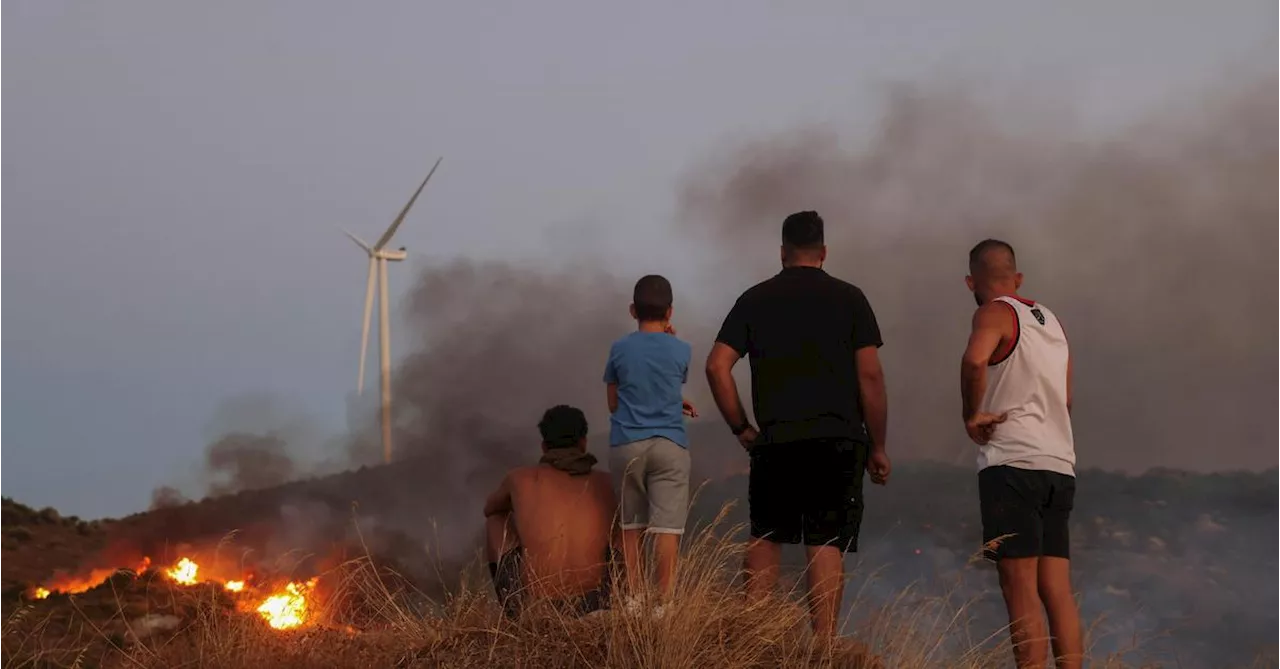 Hitze und Wind: Großer Waldbrand auf griechischer Insel Euböa ausgebrochen