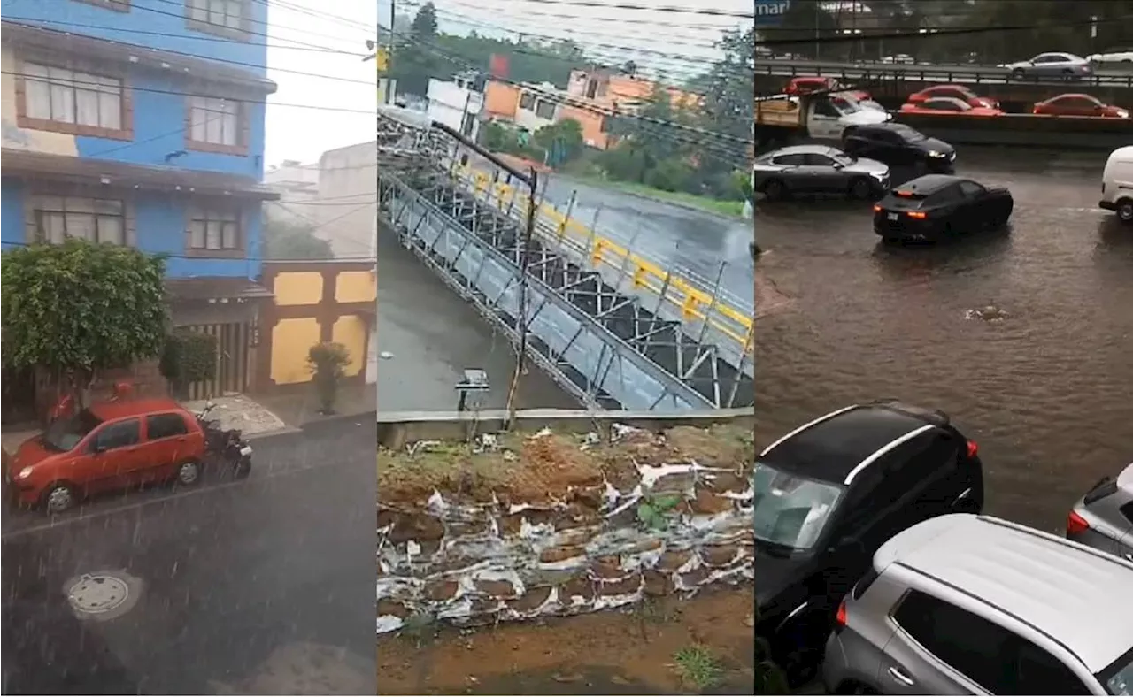 VIDEOS: Fuertes lluvias con granizo afectan colonias de Naucalpan; hay encharcamientos y caídas de árboles