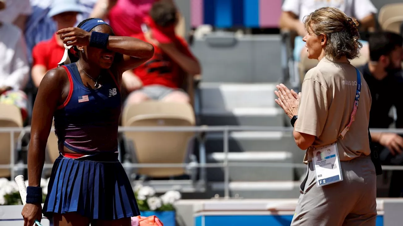 Tearful Coco Gauff argues with umpire, ousted at Paris Olympics